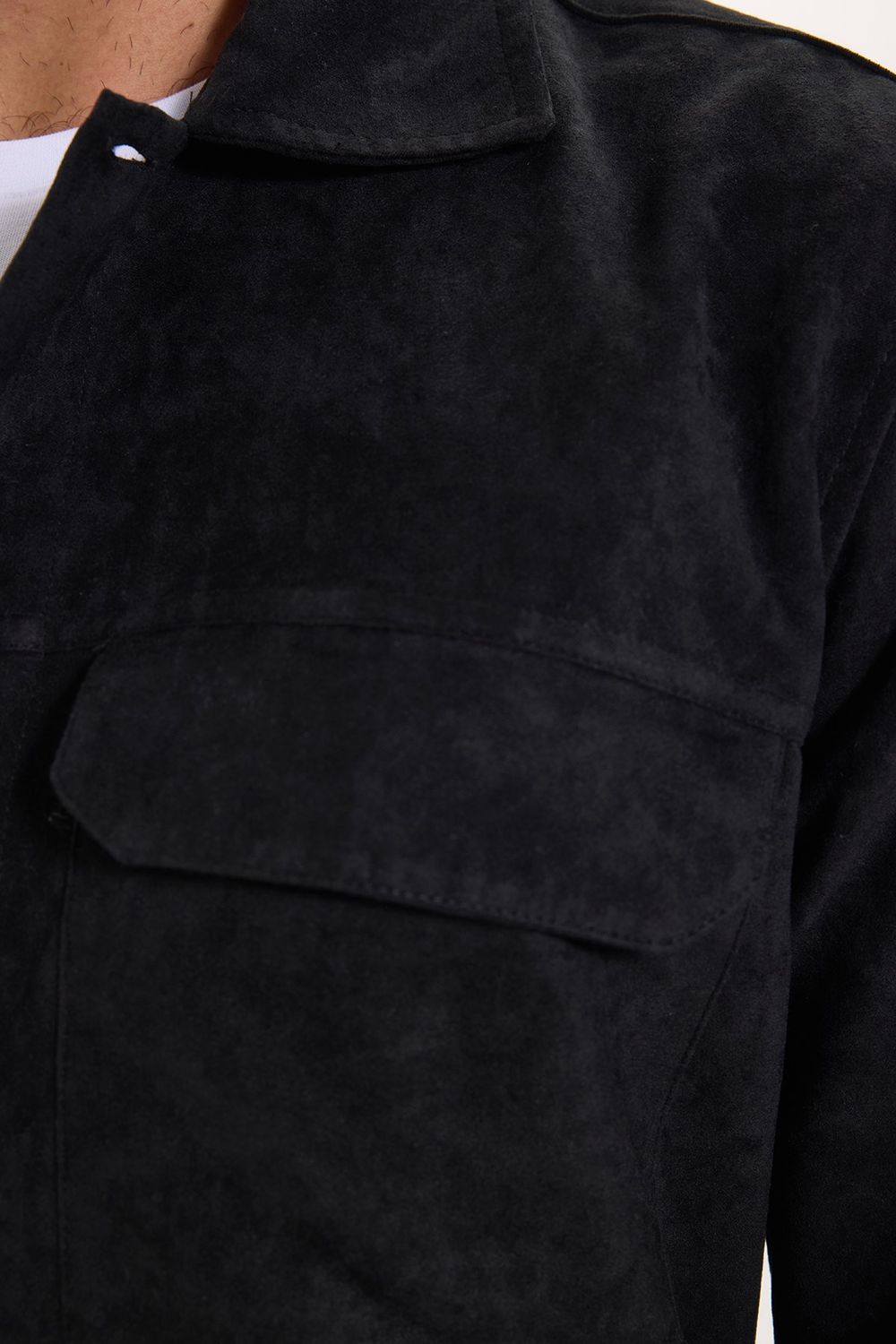 REGULAR FIT LONG SLV SUEDE PLAIN UNTE GÖMLEK CEKET