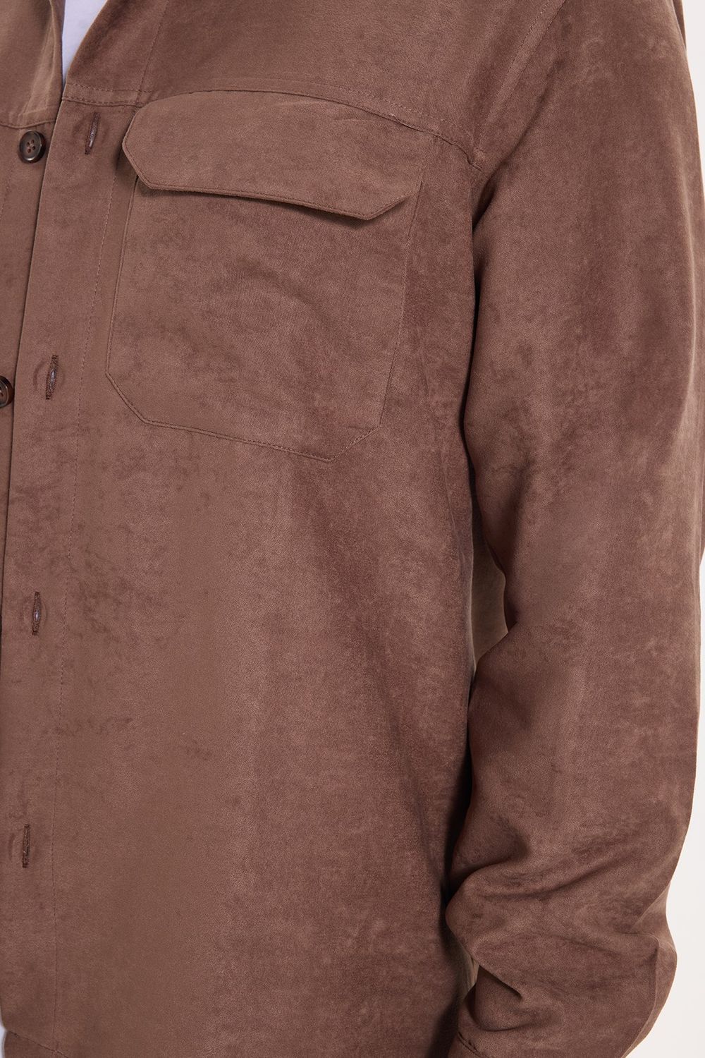 REGULAR FIT LONG SLV SUEDE PLAIN UNTE GÖMLEK CEKET