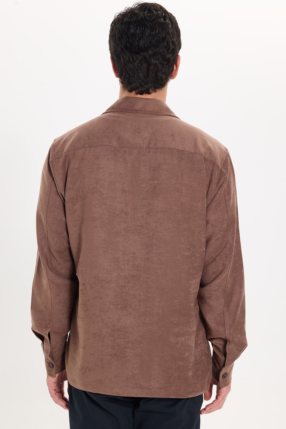 REGULAR FIT LONG SLV SUEDE PLAIN UNTE GÖMLEK CEKET