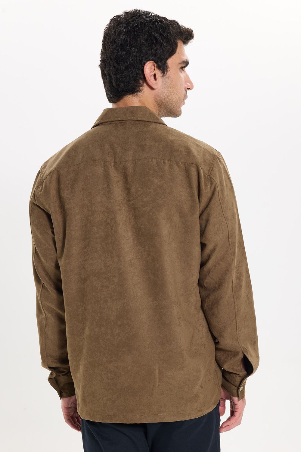 REGULAR FIT LONG SLV SUEDE PLAIN UNTE GÖMLEK CEKET