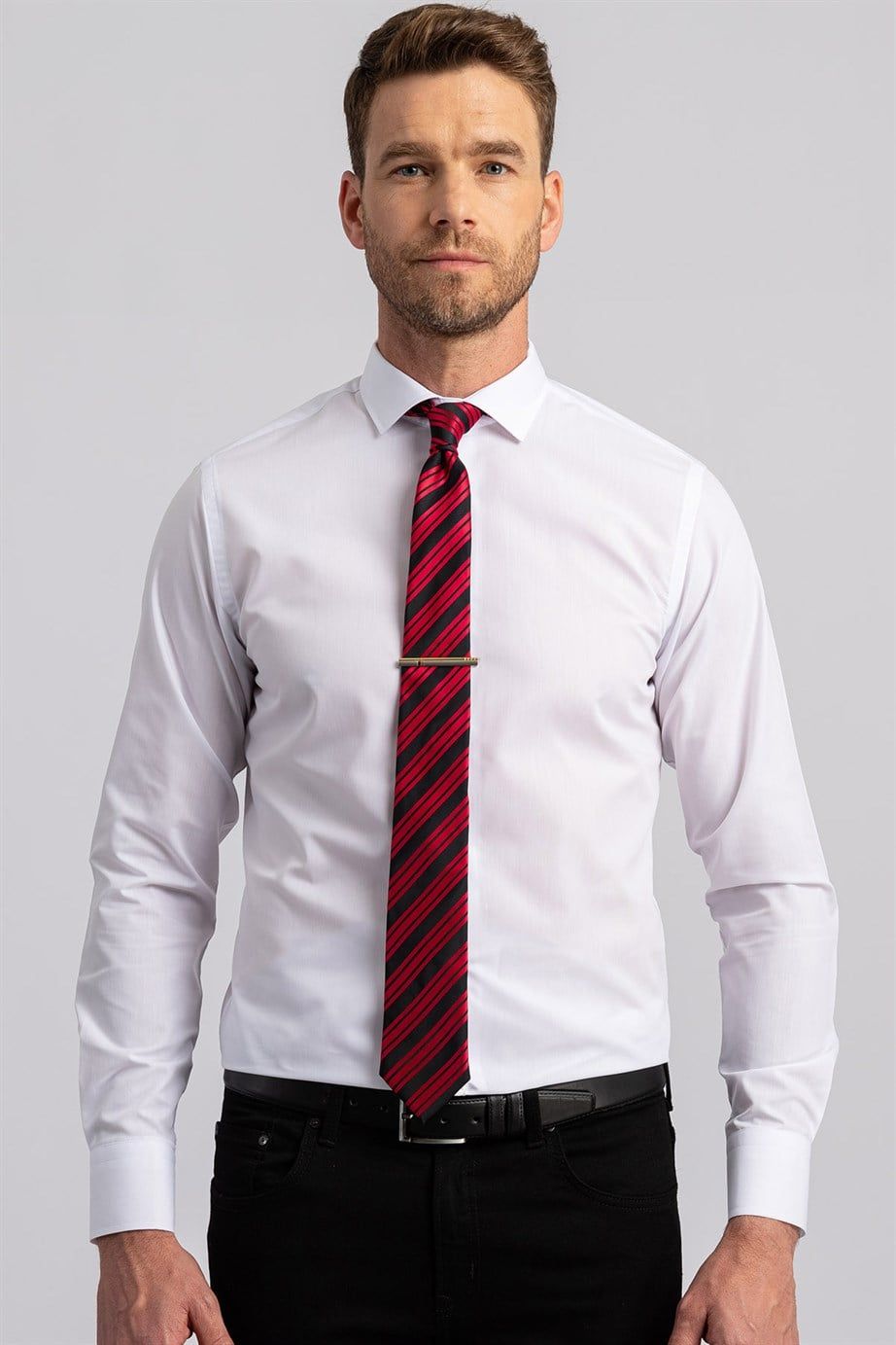 Slim Fit Dar Kesim Düz Erkek Gömlek