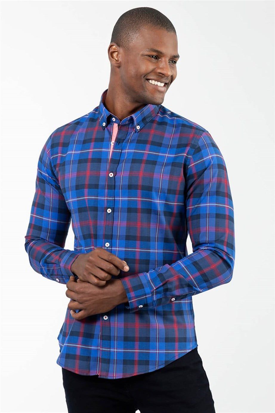 SLIM FIT LONG SLV CHECK AZTEC  GÃ–MLEK SLIM FIT CHECKED