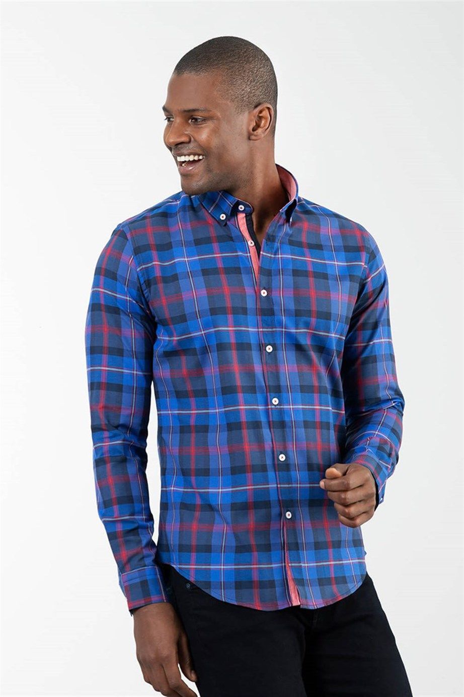 SLIM FIT LONG SLV CHECK AZTEC  GÃ–MLEK SLIM FIT CHECKED
