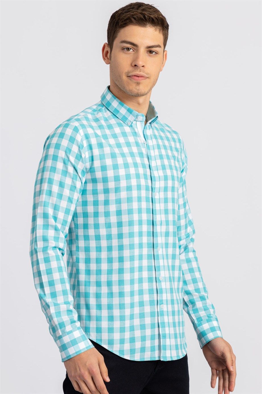 SLIM FIT LONG SLV CHECK AZTEC  GÖMLEK SLIM FIT CHECKED