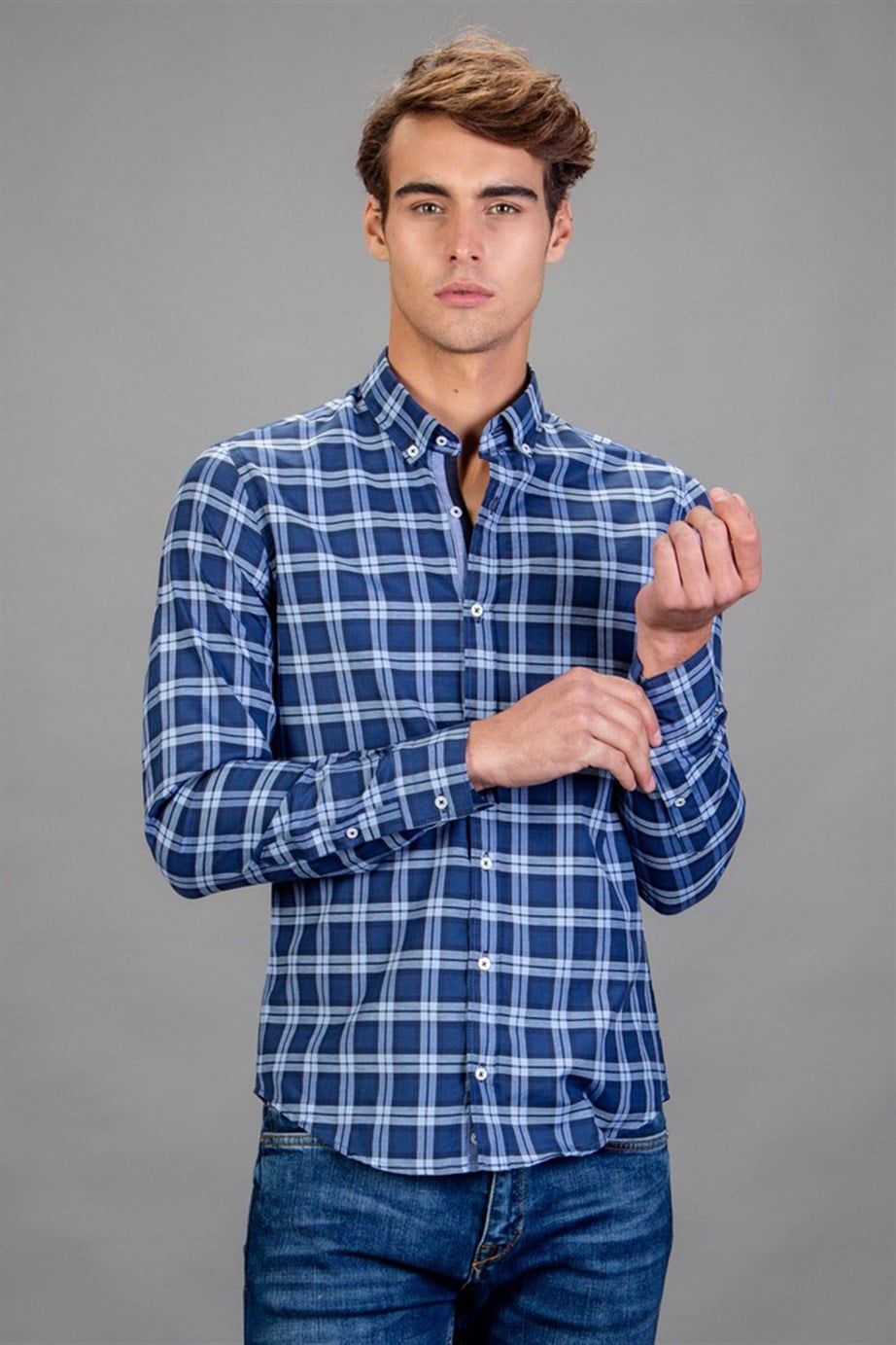 SLIM FIT LONG SLV CHECK AZTEC SLIM FIT CHECKED