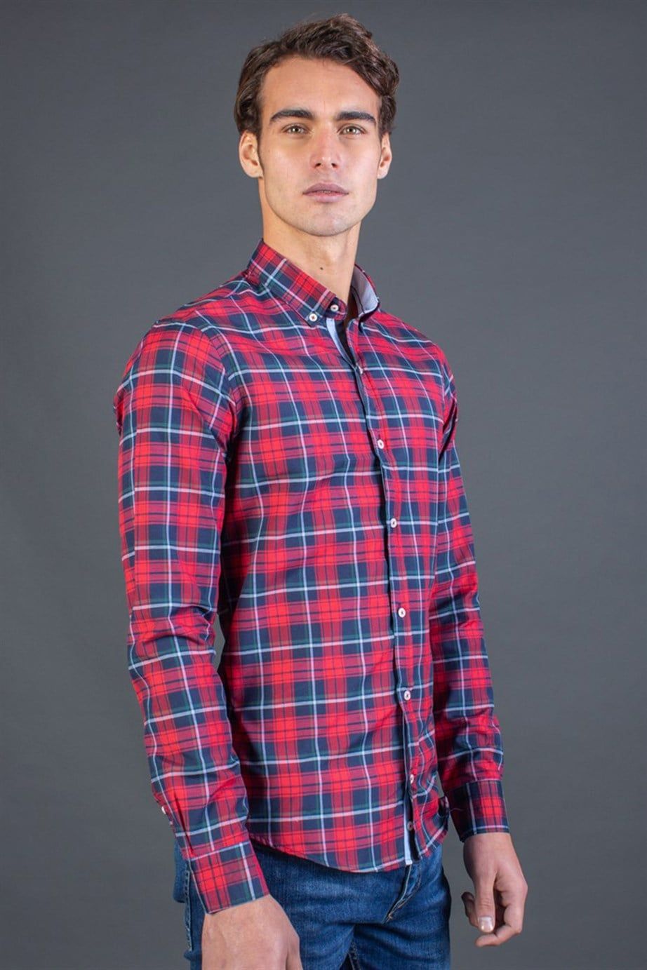 SLIM FIT LONG SLV CHECK AZTEC SLIM FIT CHECKED