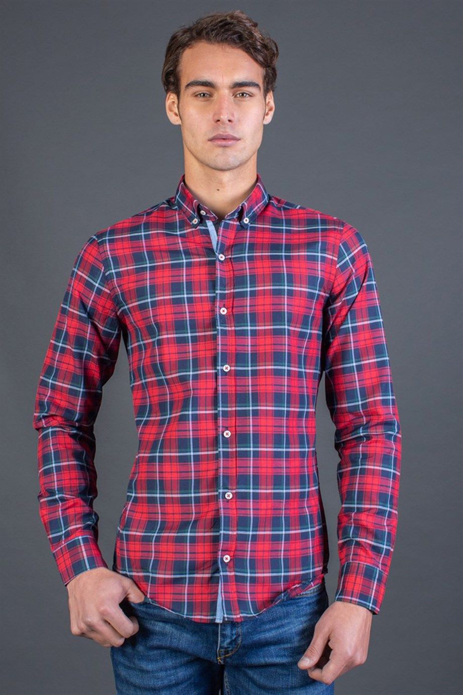 SLIM FIT LONG SLV CHECK AZTEC SLIM FIT CHECKED