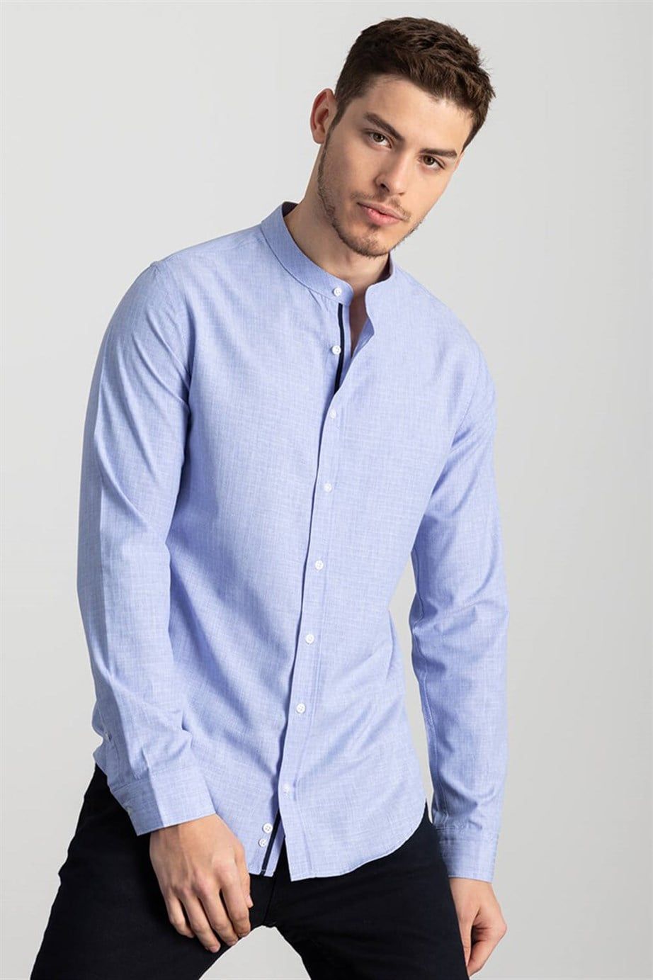 SLIM FIT LONG SLV CREW NECK FEVO  GÖMLEK SLIM FIT SUMMER SEASON