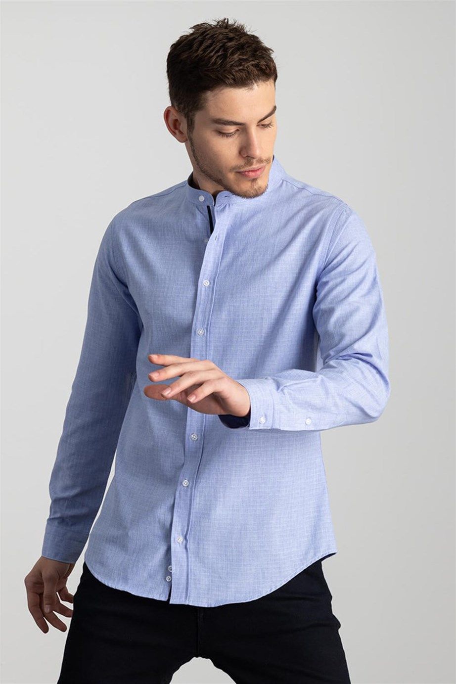 SLIM FIT LONG SLV CREW NECK FEVO  GÖMLEK SLIM FIT SUMMER SEASON