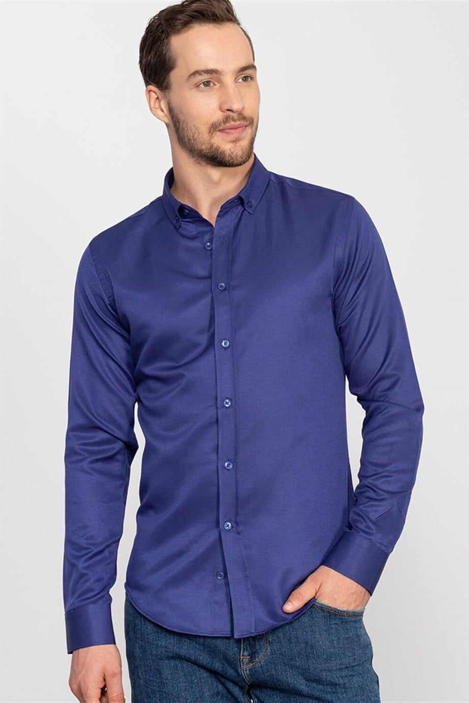 SLIM FIT LONG SLV GABARDIN 71/1   GÖMLEK SLIM FIT SPORT - CASUAL