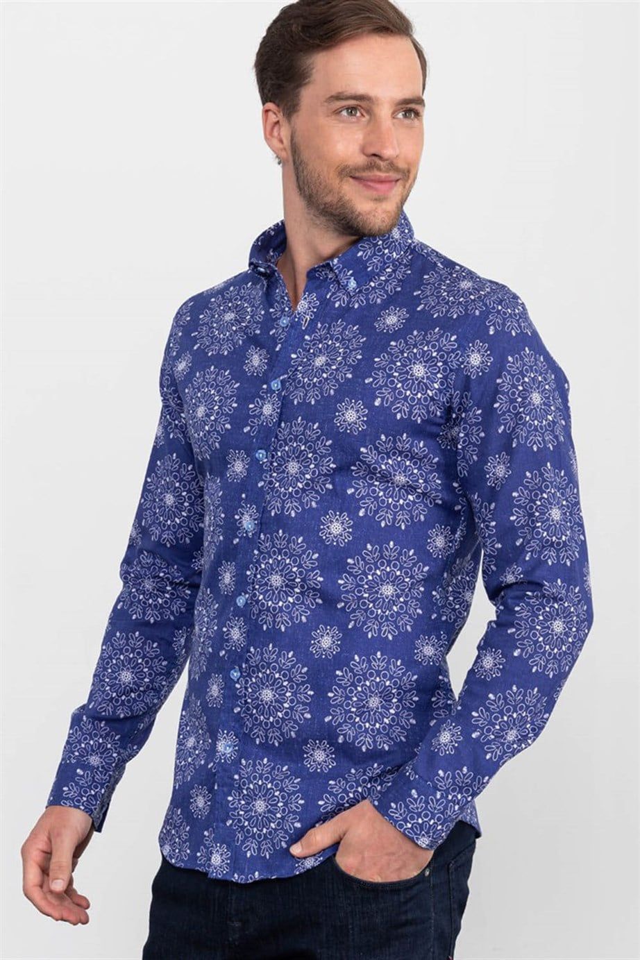 SLIM FIT LONG SLV ROGAN   GÖMLEK SLIM FIT LINEN