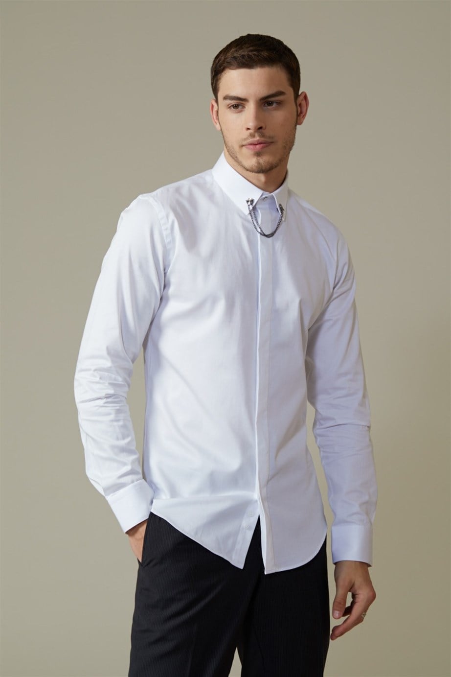 SLIM FIT LONG SLV VOLTZ-1   GÖMLEK EXCLUSIVE - PLAIN