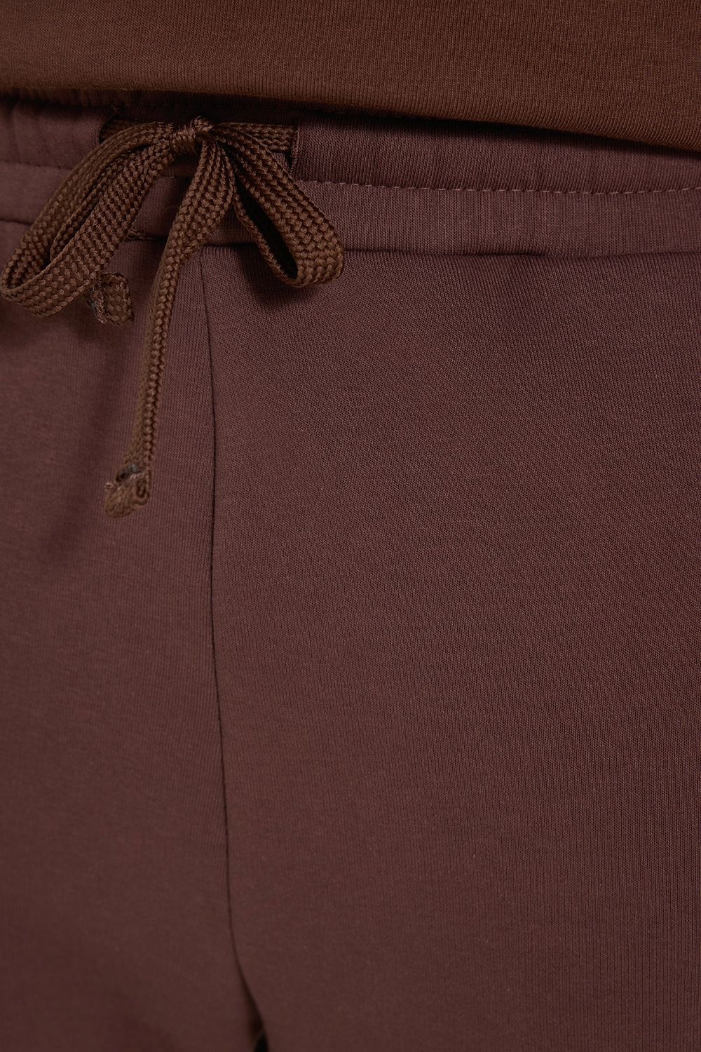 Unisex Relax Fit Rahat Kesim Şardonlu 3 Cepli Lastikli Jogger Paça Kahverengi Eşofman Altı