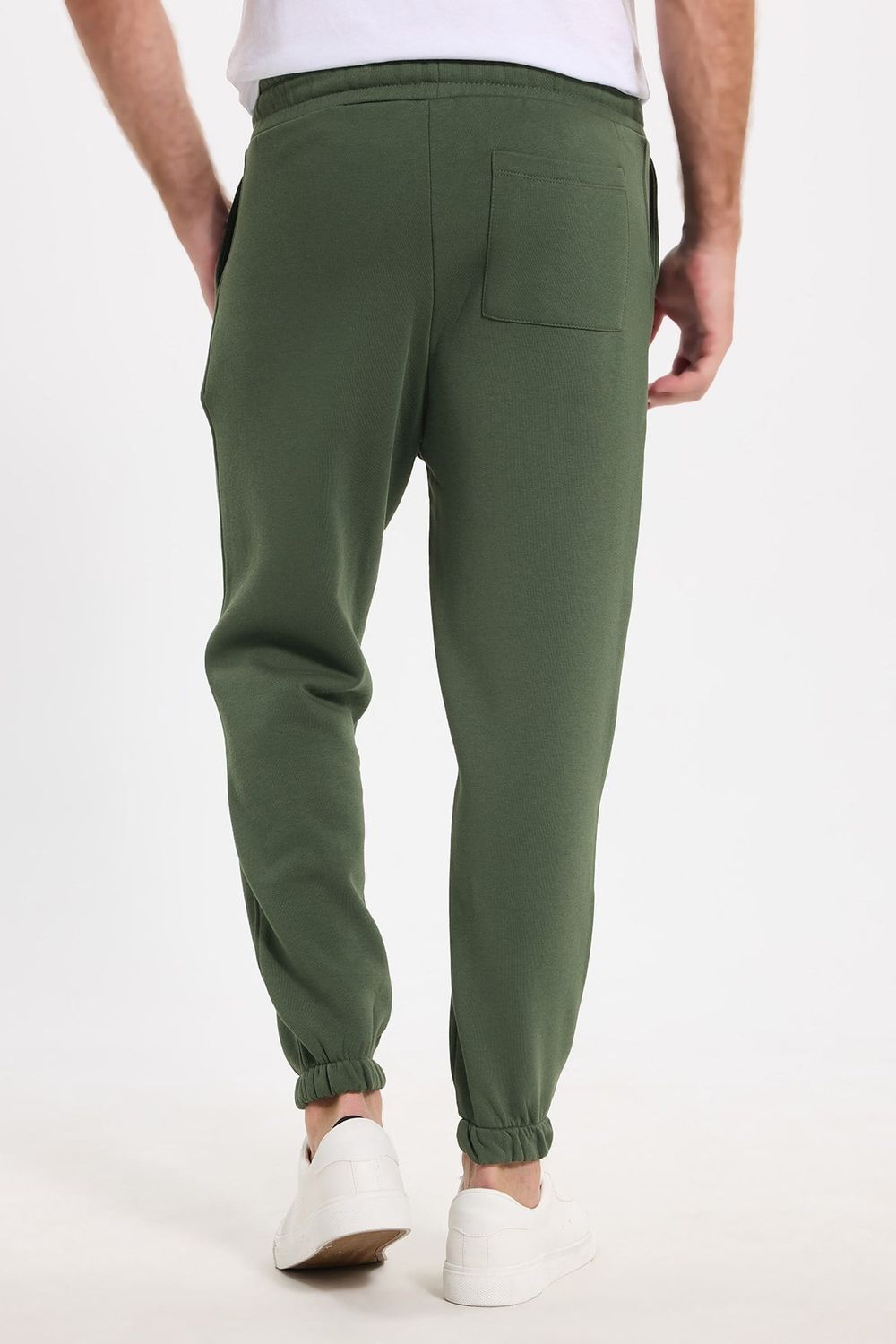 Unisex Relax Fit Rahat Kesim Şardonlu 3 Cepli Lastikli Jogger Paça Yeşil Eşofman Altı