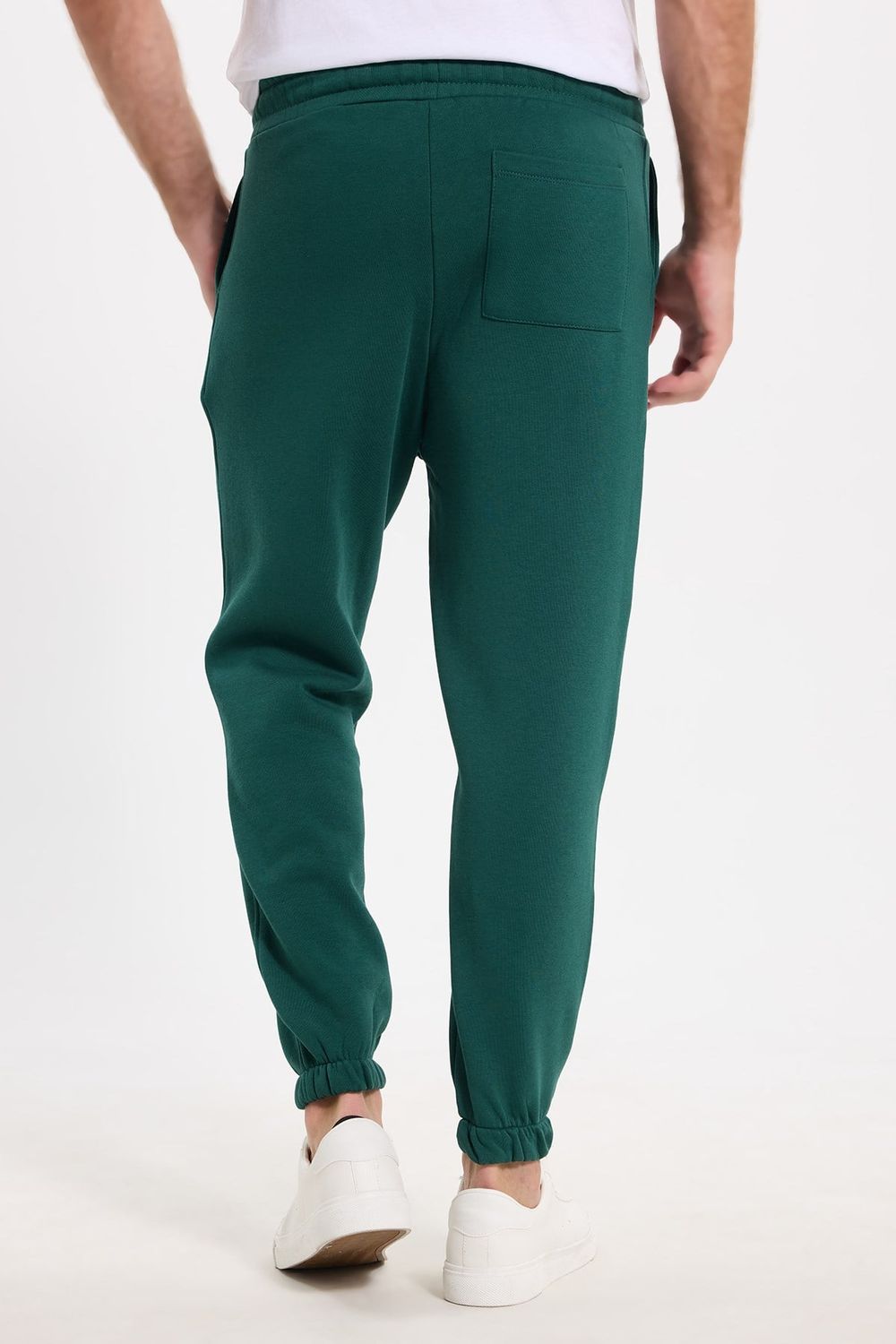 Unisex Relax Fit Rahat Kesim Şardonlu 3 Cepli Lastikli Jogger Paça Yeşil Eşofman Altı