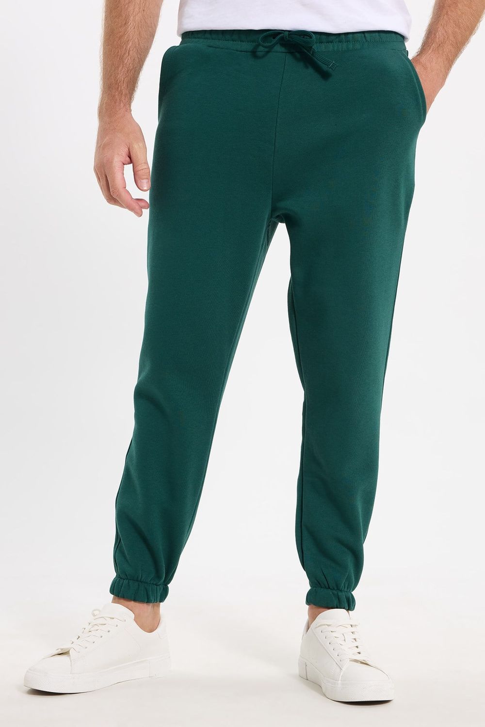 Unisex Relax Fit Rahat Kesim Şardonlu 3 Cepli Lastikli Jogger Paça Yeşil Eşofman Altı