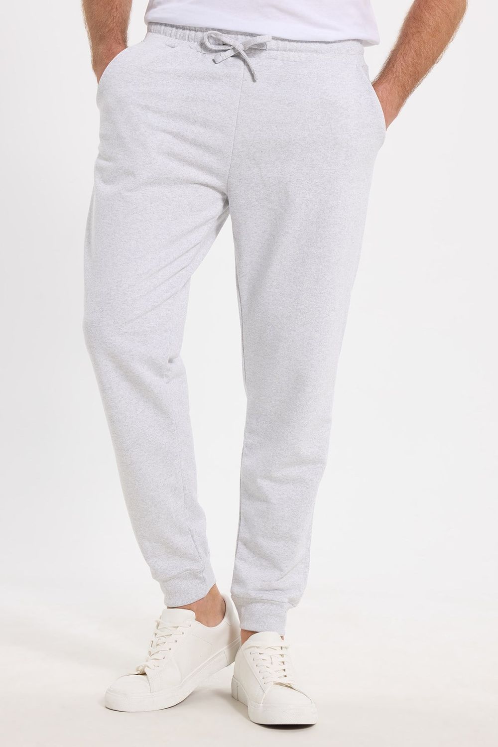 Erkek Regular Fit Klasik Kesim Beli Bağcıklı Jogger Cepli Lastikli Paça Gri Eşofman Altı