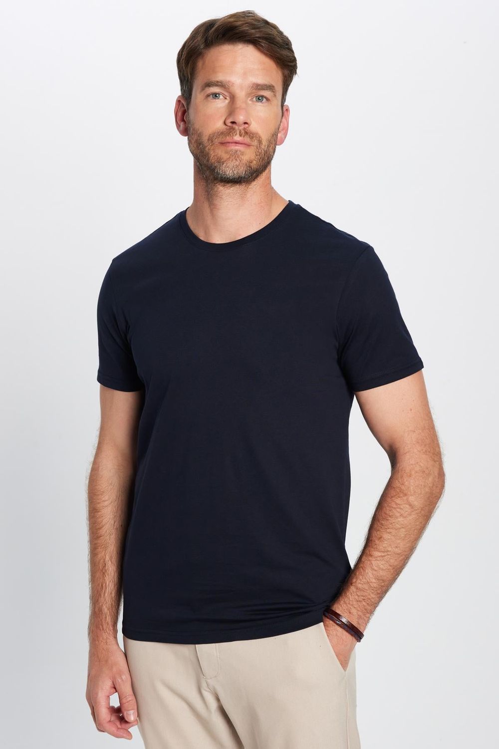 Erkek Slim Fit Dar Kesim Bisiklet Yaka %100 Organik Pamuk Yumuşak Dokulu Kısa Kol Tişört