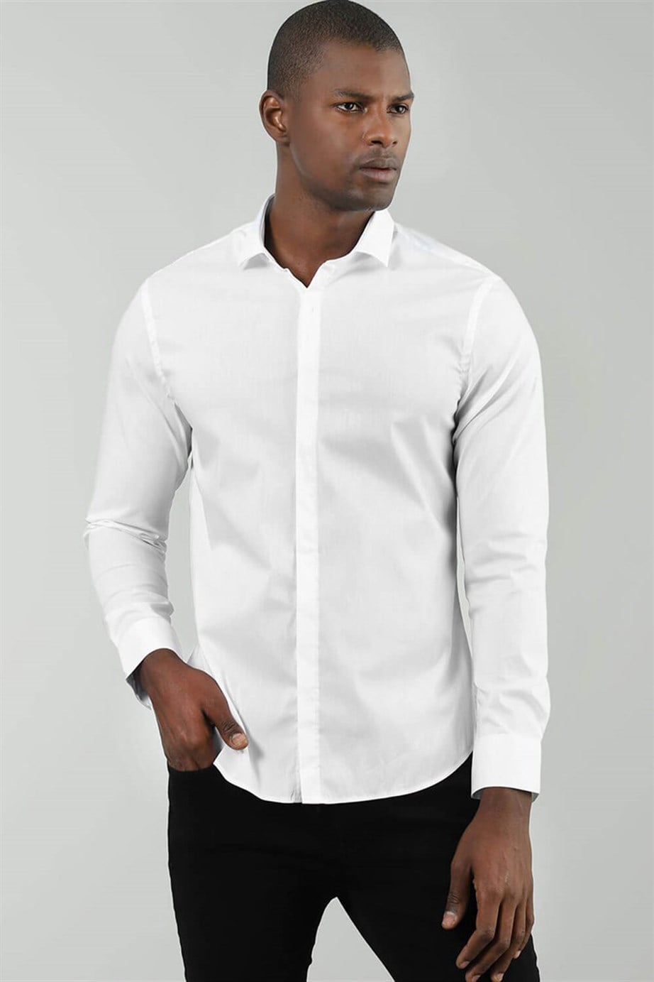 SUPER SLIM FIT LONG SLV CLORE  GÖMLEK EXCLUSIVE - PLAIN