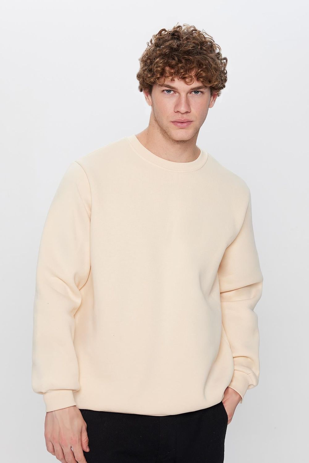 Bisiklet Yaka Basic Unisex Sweatshirt