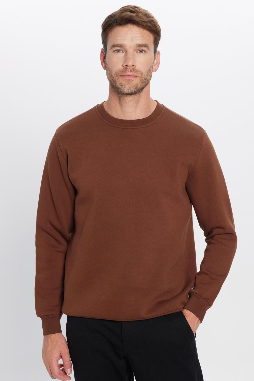 Bisiklet Yaka Basic Unisex Sweatshirt
