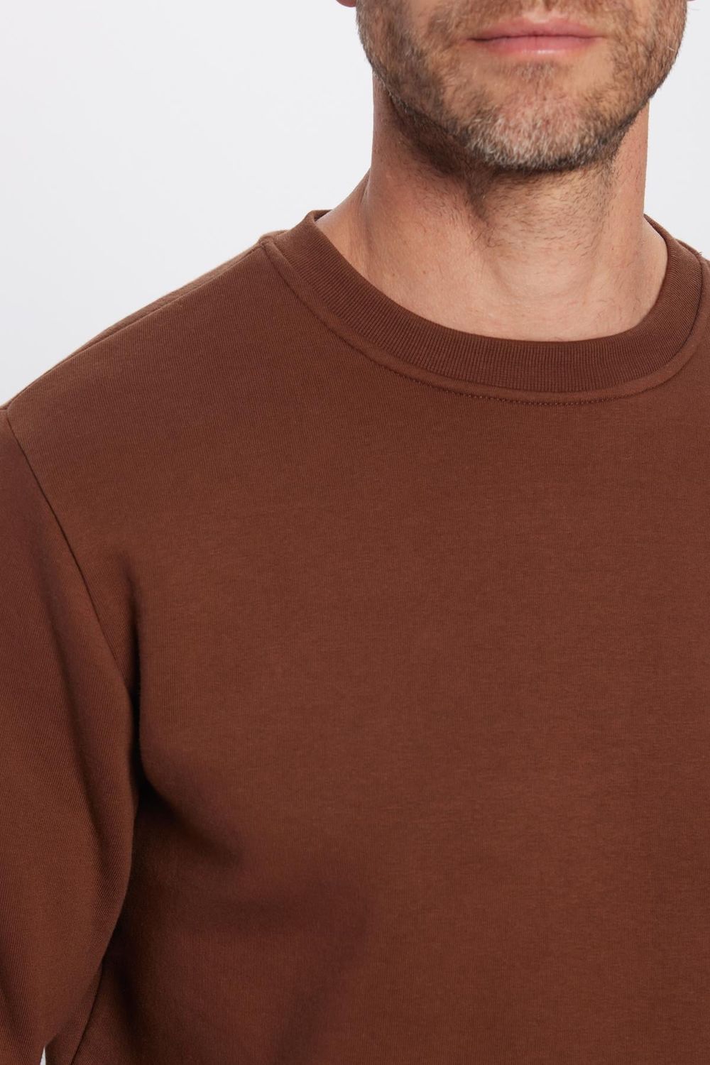 Bisiklet Yaka Basic Unisex Sweatshirt
