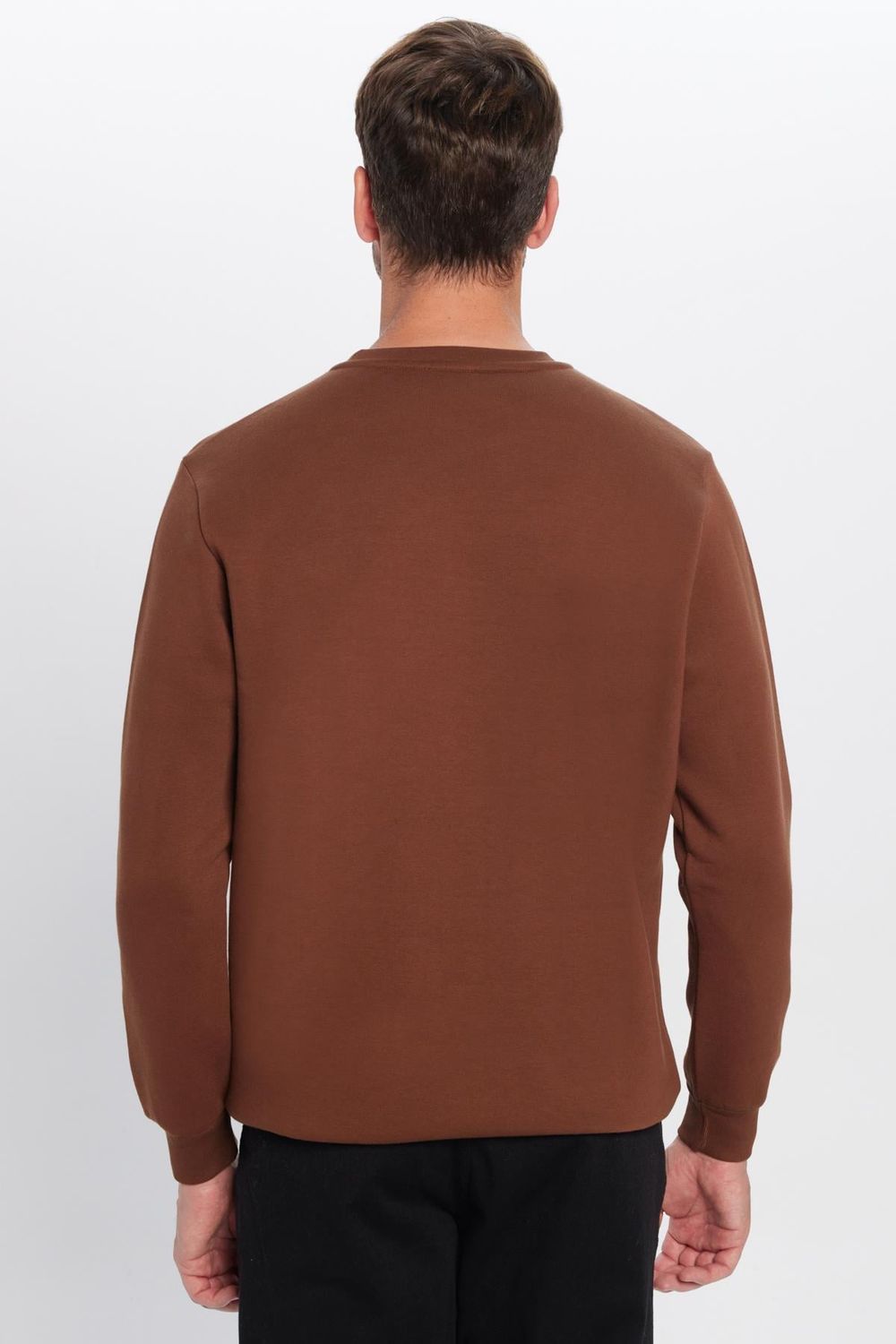 Bisiklet Yaka Basic Unisex Sweatshirt