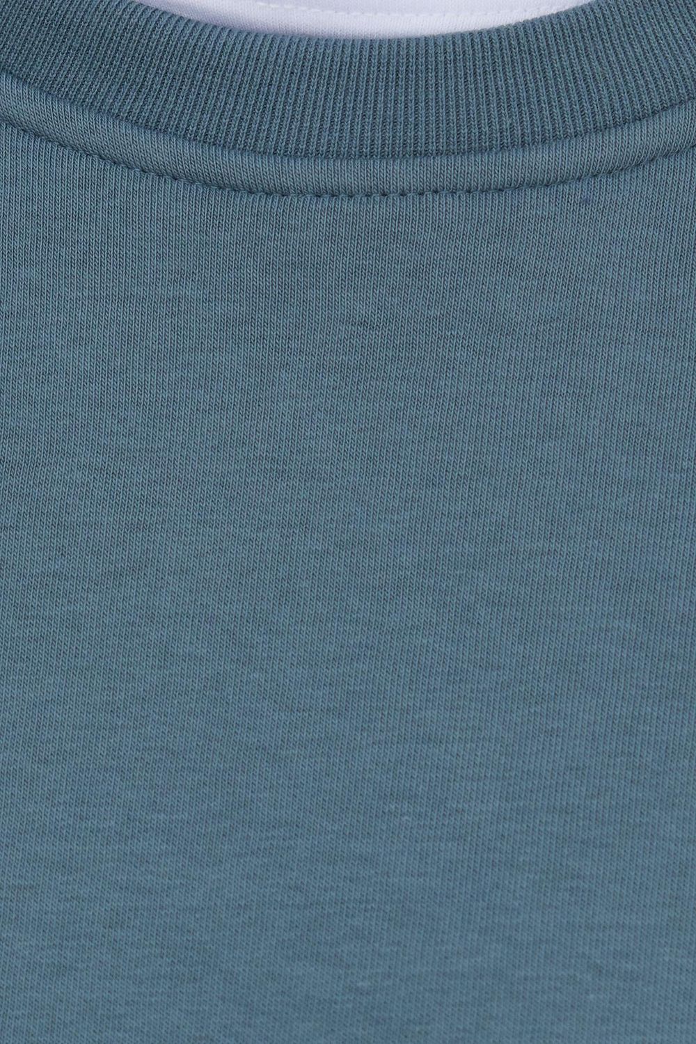 Unisex Relax Fit Rahat Kesim Pamuklu Yumuşak Dokulu İçi Polarlı Gri Bisiklet Yaka Sweatshirt