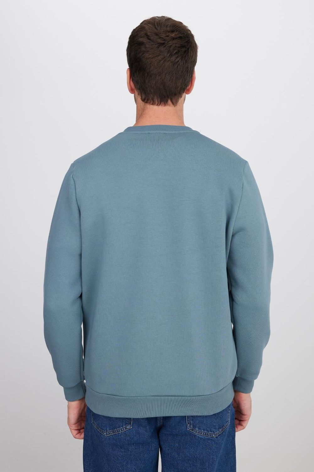 Unisex Relax Fit Rahat Kesim Pamuklu Yumuşak Dokulu İçi Polarlı Gri Bisiklet Yaka Sweatshirt