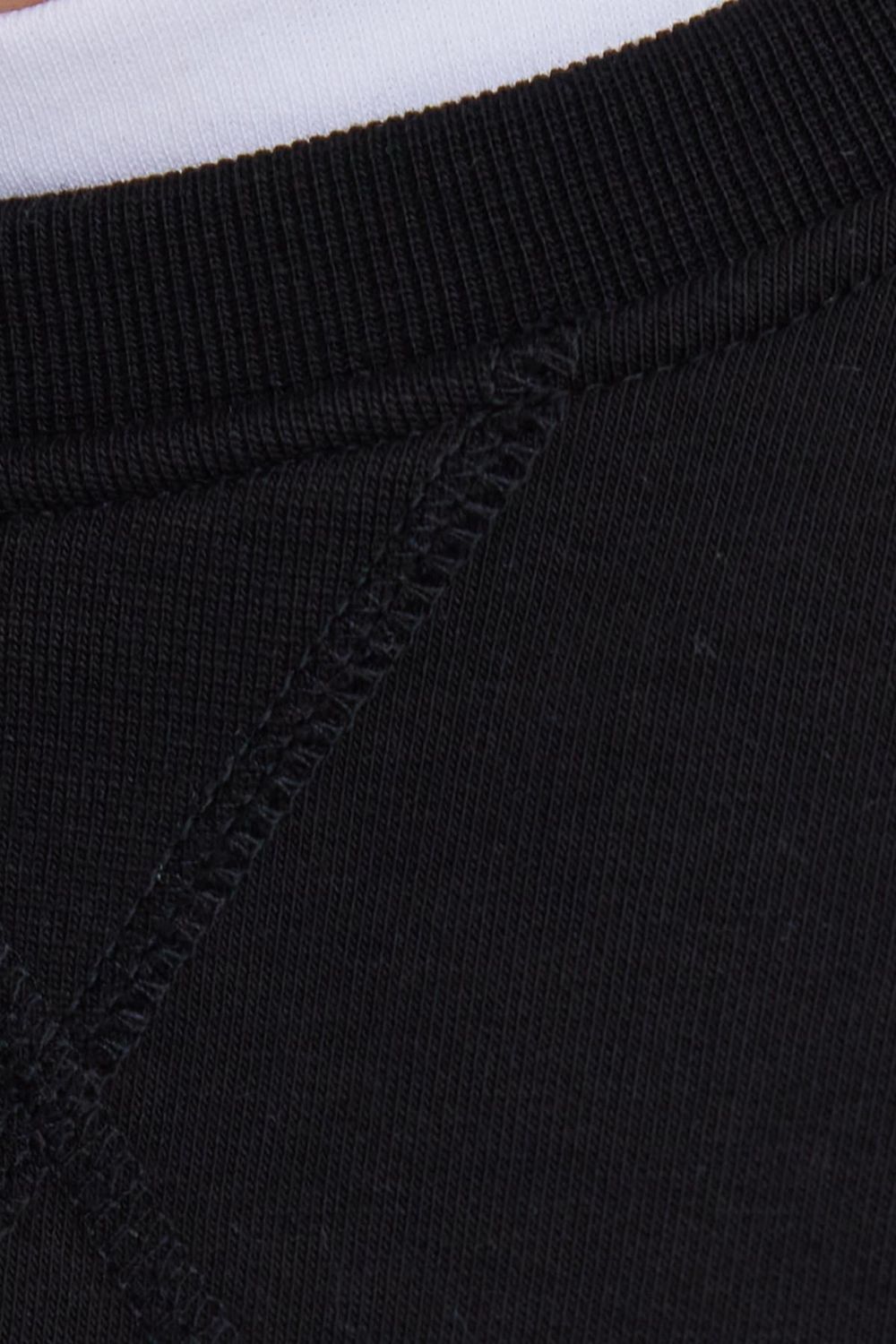 Unisex Relax Fit Rahat Kesim %100 Pamuk Basic Siyah Bisiklet Yaka Sweatshirt