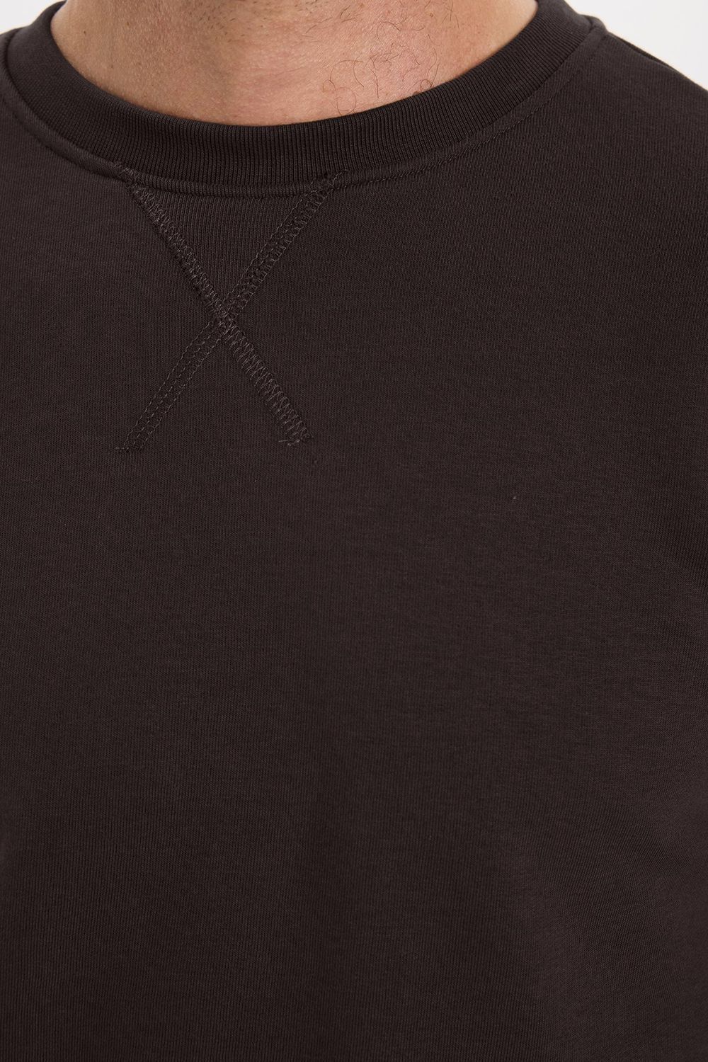 Unisex Oversize Geniş Kesim Pamuk Bisiklet Yaka Basic Sweatshirt