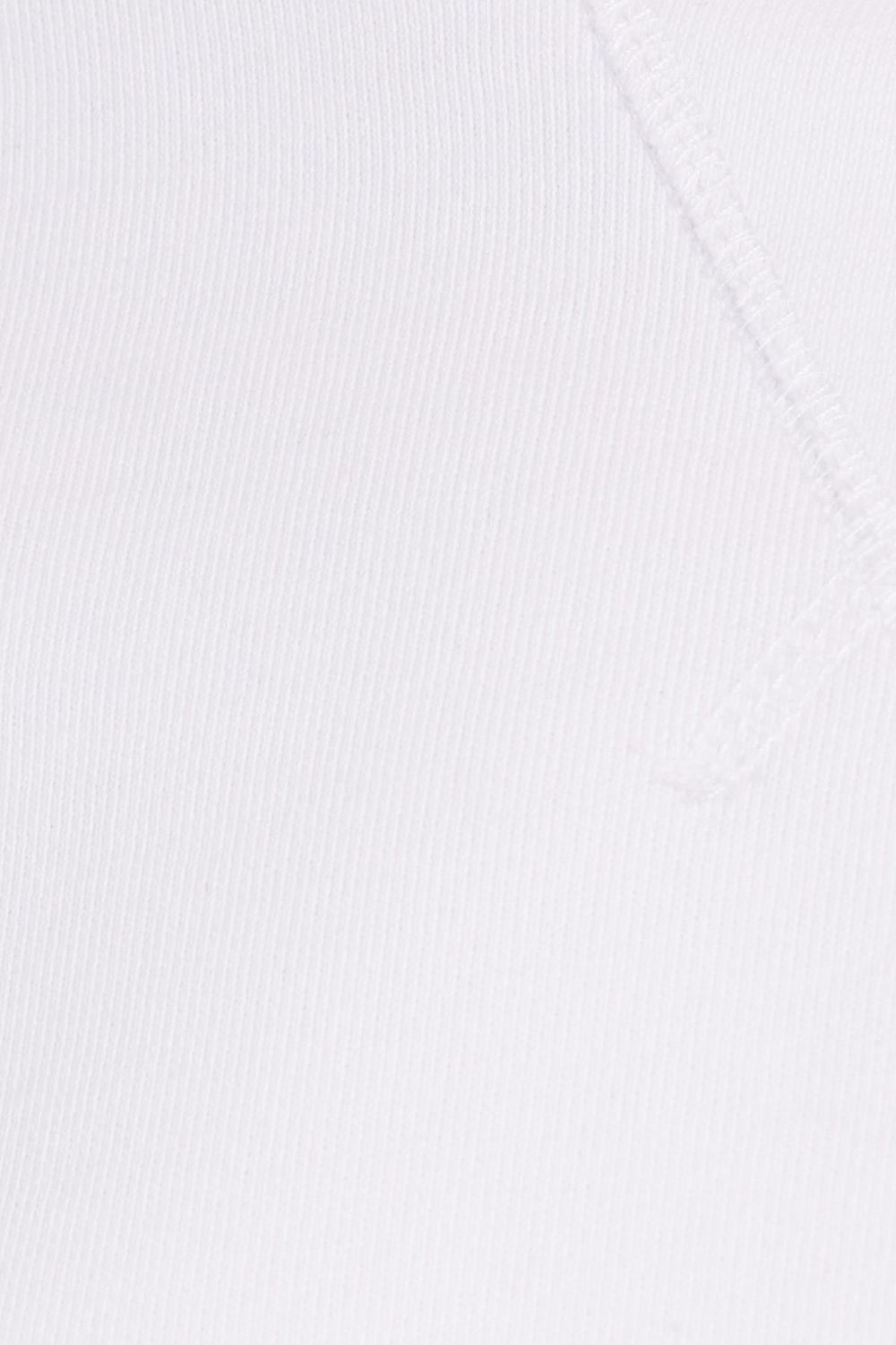 Kadın Oversize Geniş Kesim %100 Pamuk Basic Beyaz Bisiklet Yaka Sweatshirt