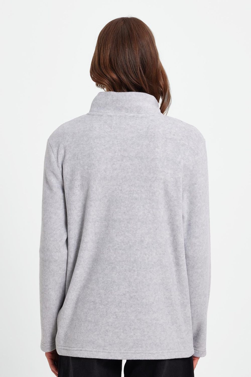 WOMAN POLAR HALF ZIPPER PLAIN ONL