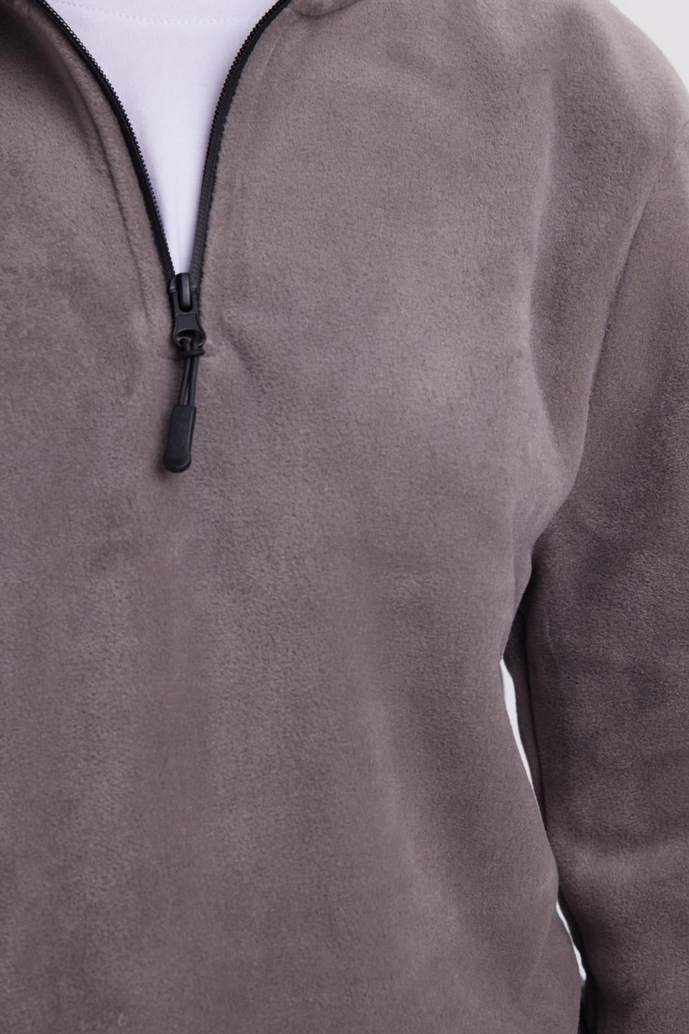 WOMAN POLAR HALF ZIPPER PLAIN ONL