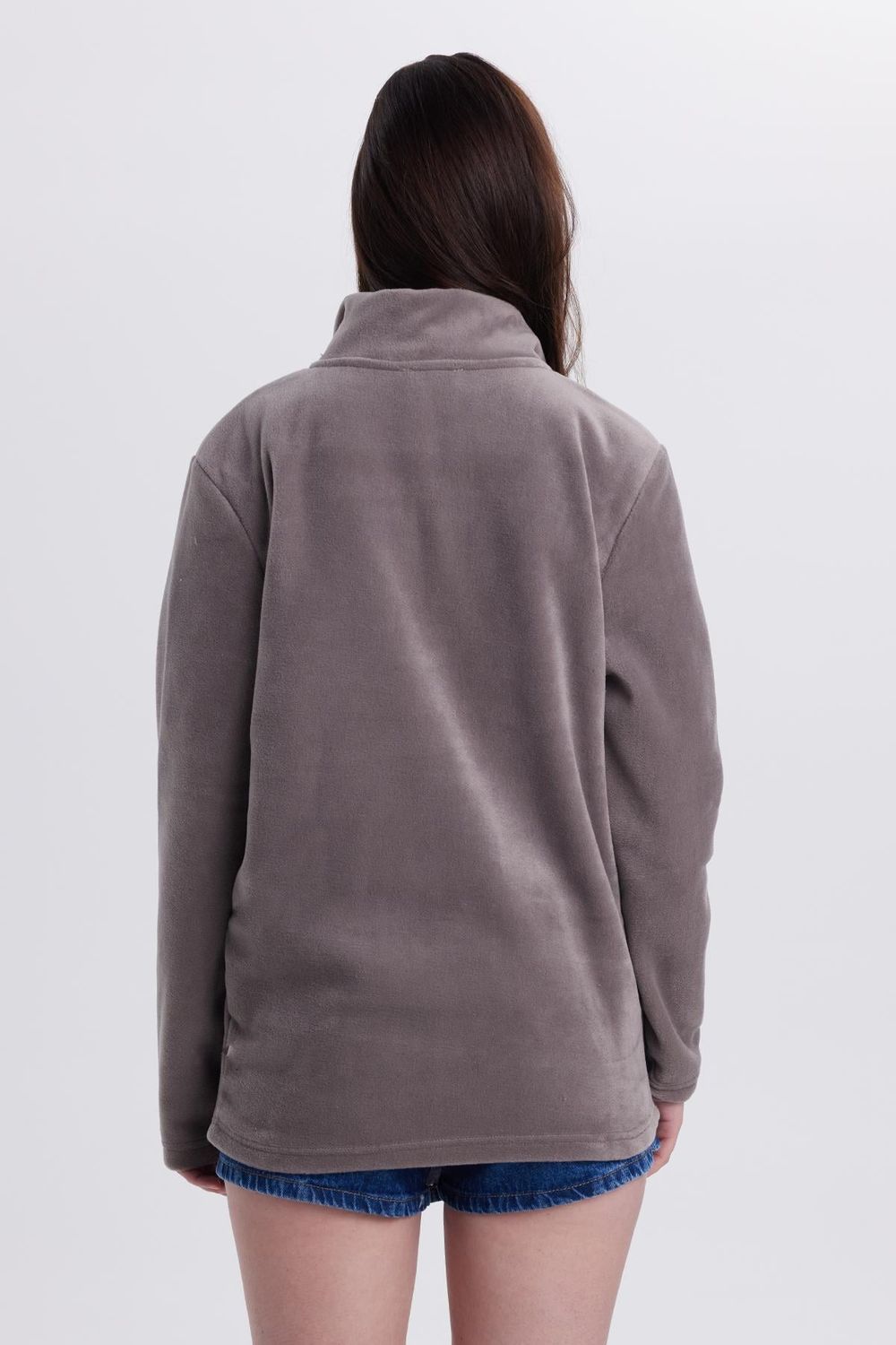 WOMAN POLAR HALF ZIPPER PLAIN ONL