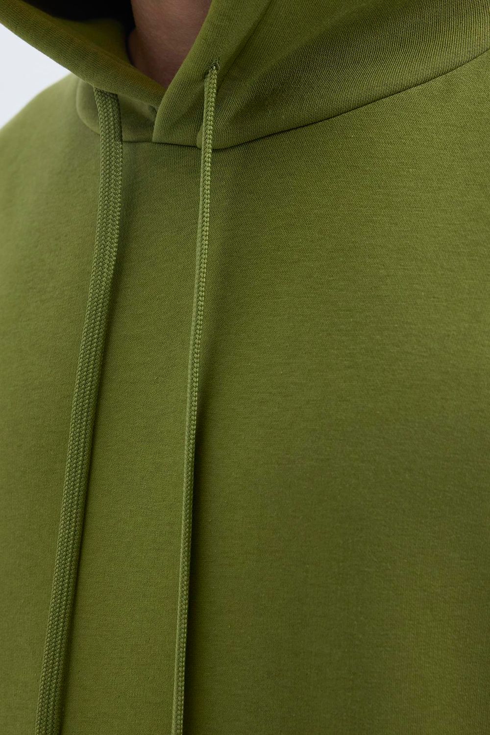 Unisex Oversize Geniş Kesim Pamuklu Yumuşak Dokulu İçi Polarlı Basic Yeşil Renk Kapüşonlu Sweatshirt