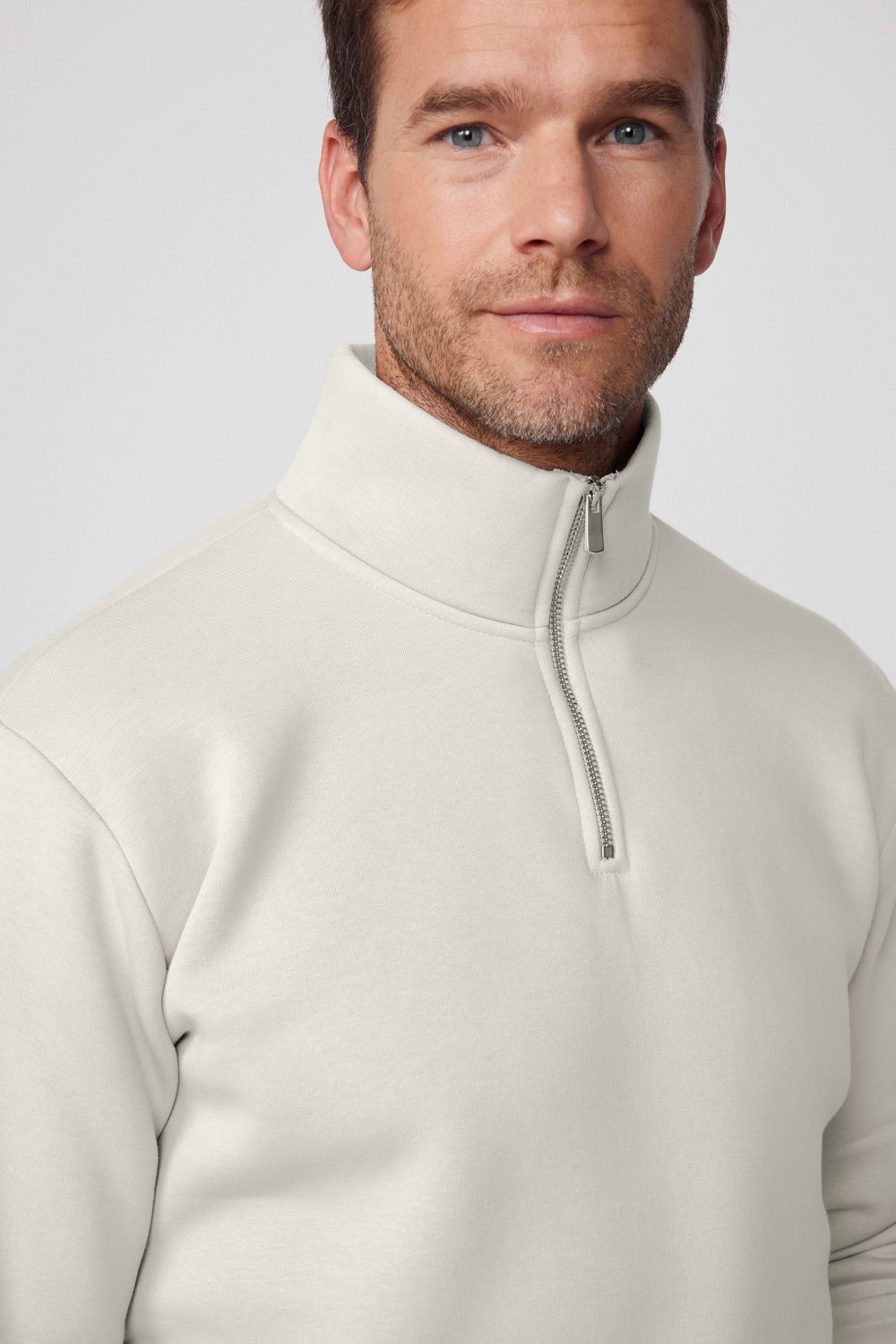 Pamuklu Dik Yaka Fermuarlı Unisex Sweatshirt