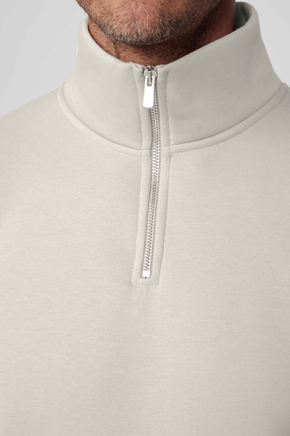 Pamuklu Dik Yaka Fermuarlı Unisex Sweatshirt