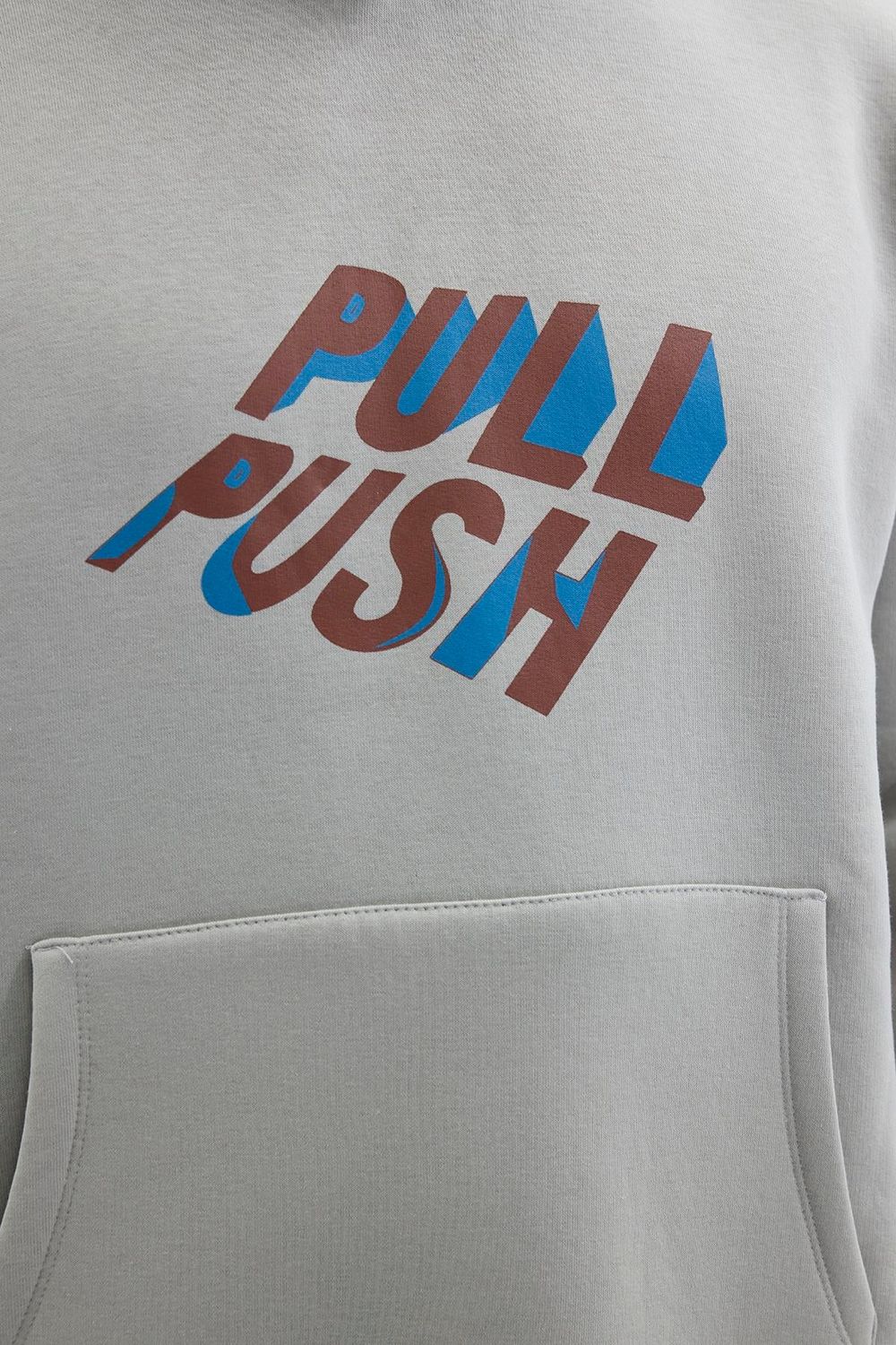 Unisex Oversize Geniş Kesim Pamuklu Yumuşak Dokulu İçi Polarlı Baskılı Taş Renk Kapüşonlu Sweatshirt