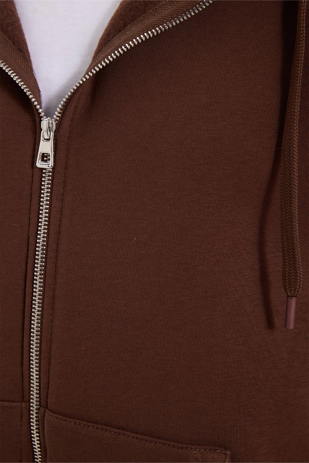 Unisex Relax Fit Rahat Kesim Pamuklu İçi Polarlı Çift Cepli Tam Fermuarlı Siyah Kapüşonlu Sweatshirt