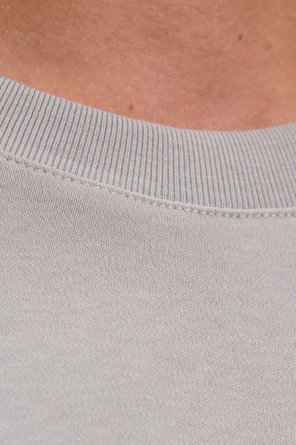 Unisex Relax Fit Rahat Kesim %100 Pamuk Uzun Kollu Bisiklet Yaka Gri Basic Tişört