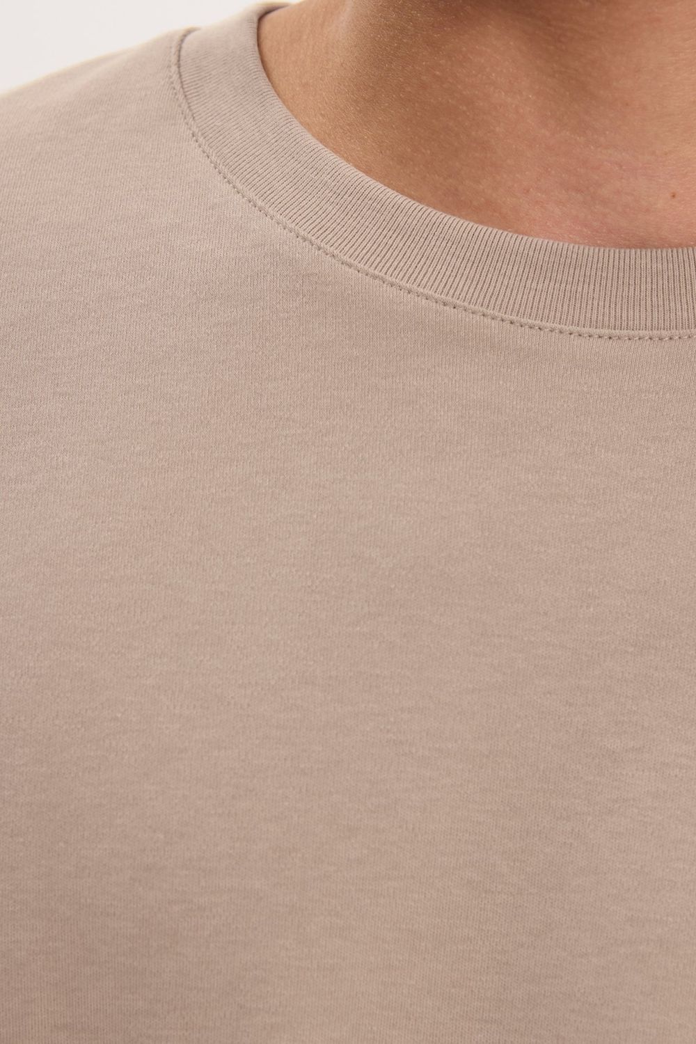 Unisex Relax Fit Rahat Kesim %100 Pamuk Uzun Kollu Bisiklet Yaka Haki Tişört