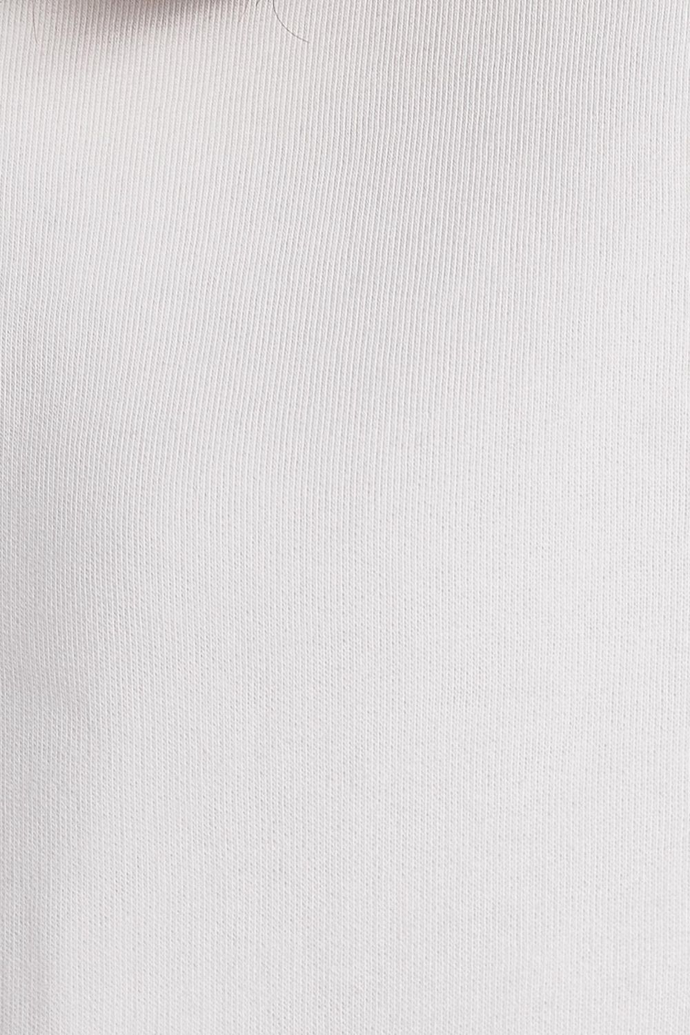 Kadın Relax Fit Rahat Kesim Pamuklu İçi Polarlı Yarım Fermuarlı Beyaz Dik Yaka Sweatshirt