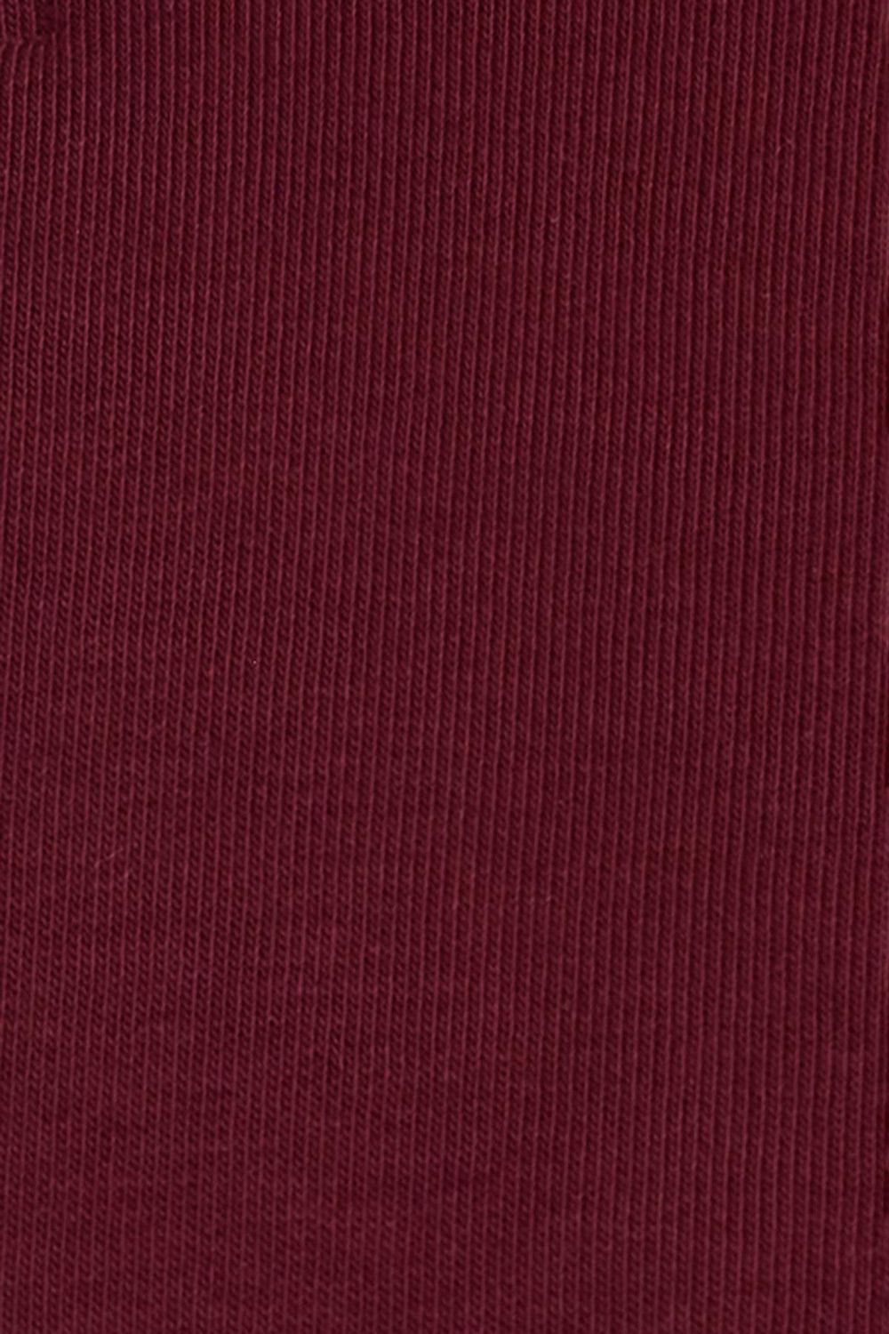 Kadın Relax Fit Rahat Kesim Pamuklu İçi Polarlı Yarım Fermuarlı Bordo Dik Yaka Sweatshirt