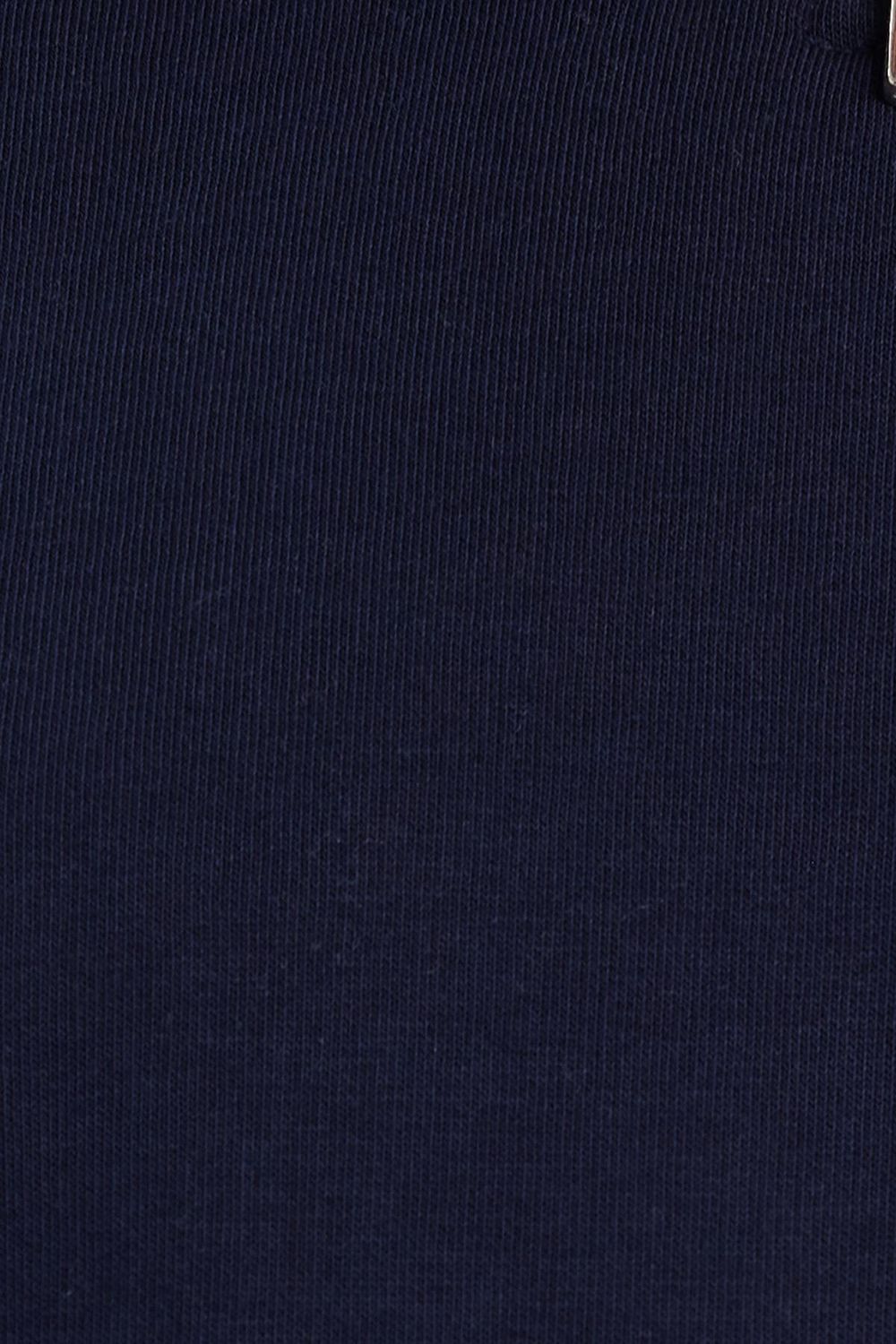 Kadın Relax Fit Rahat Kesim Pamuklu İçi Polarlı Yarım Fermuarlı Lacivert Dik Yaka Sweatshirt