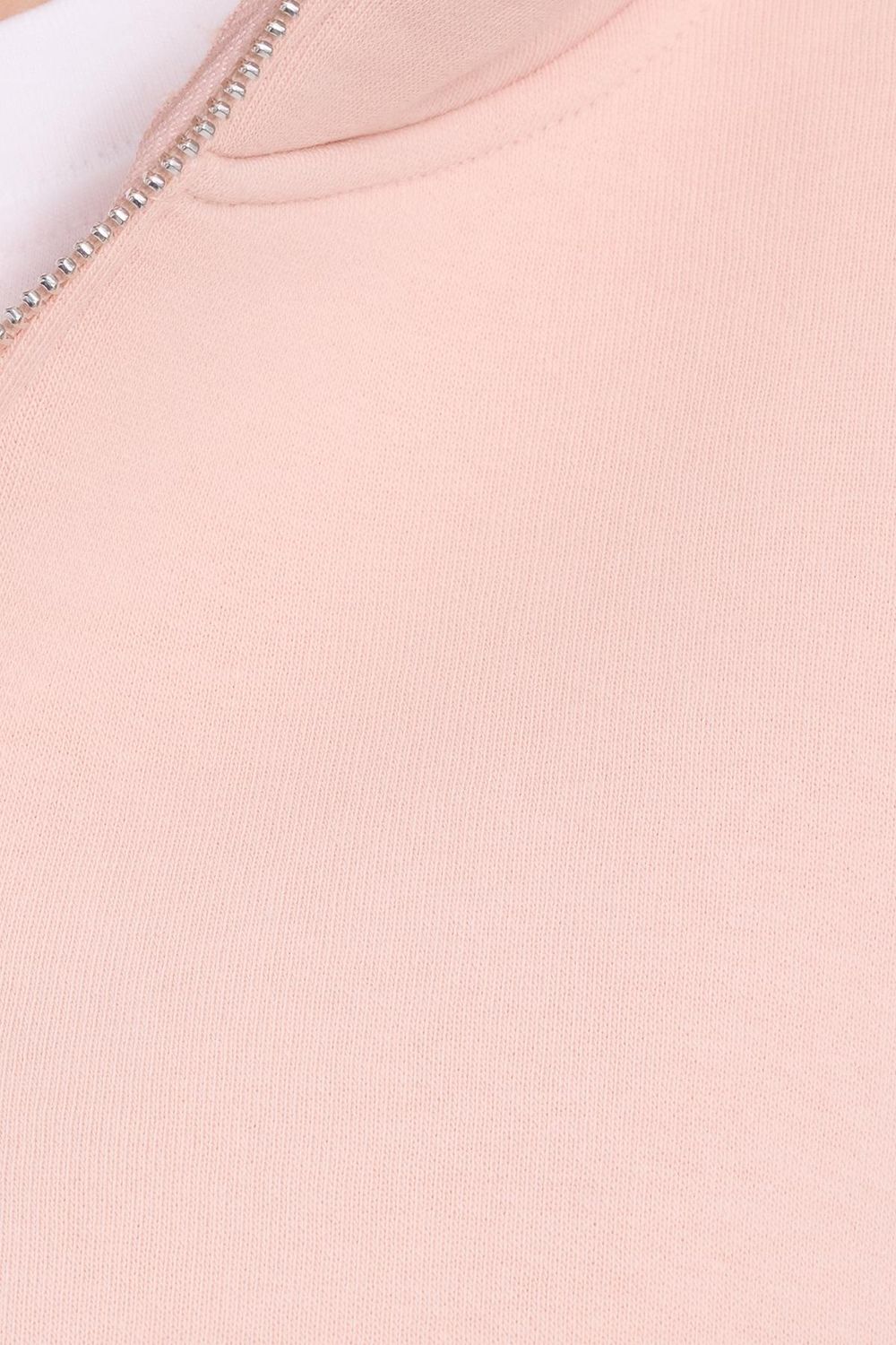 Kadın Relax Fit Rahat Kesim Pamuklu İçi Polarlı Yarım Fermuarlı Somon Dik Yaka Sweatshirt