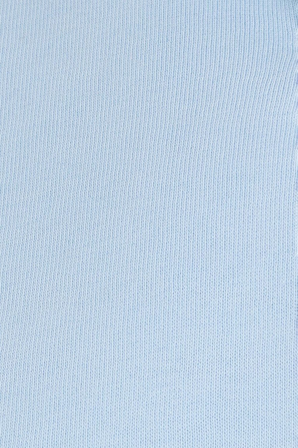 Kadın Relax Fit Rahat Kesim Pamuklu İçi Polarlı Yarım Fermuarlı Mavi Dik Yaka Sweatshirt