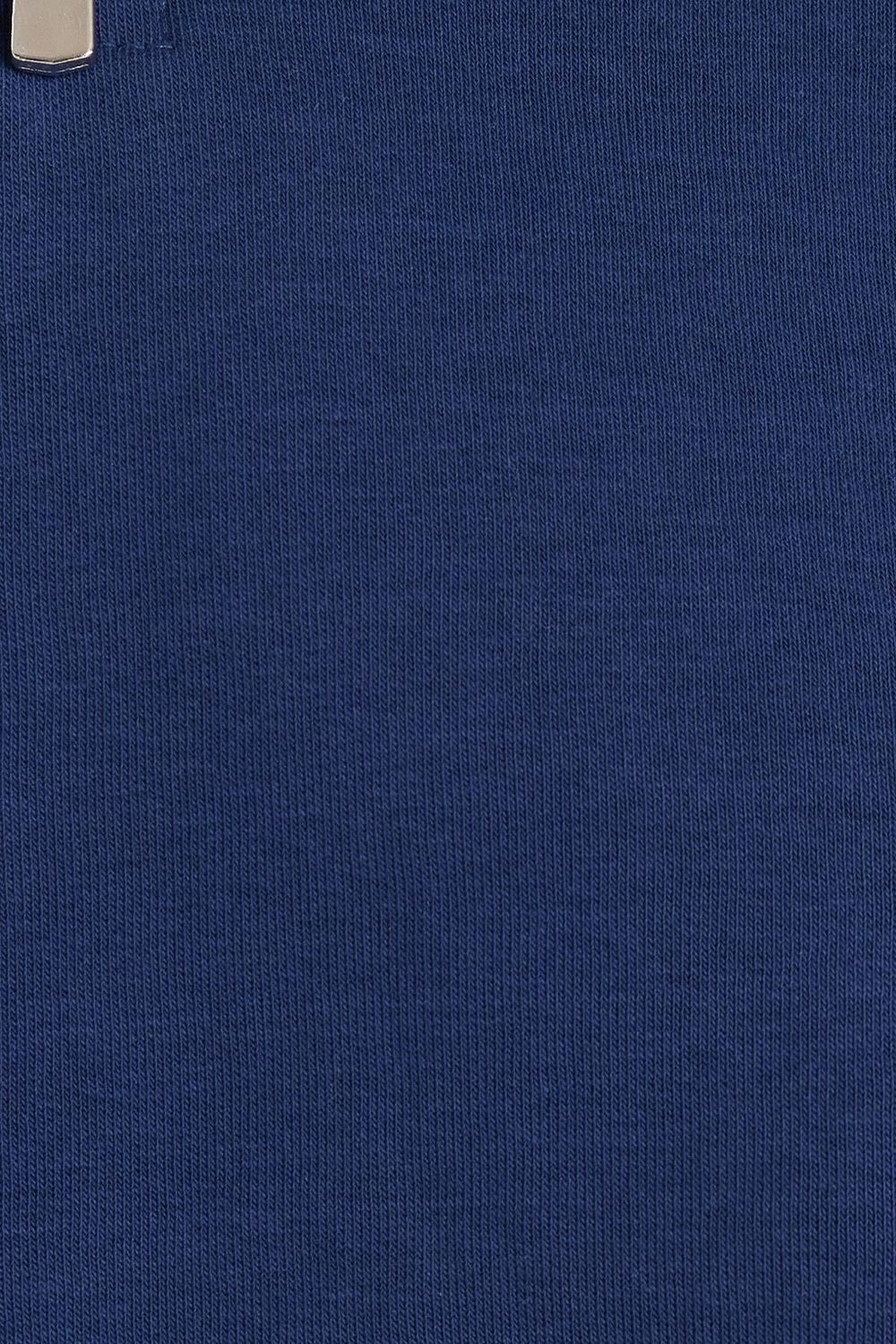Kadın Relax Fit Rahat Kesim Pamuklu İçi Polarlı Yarım Fermuarlı Lacivert Dik Yaka Sweatshirt