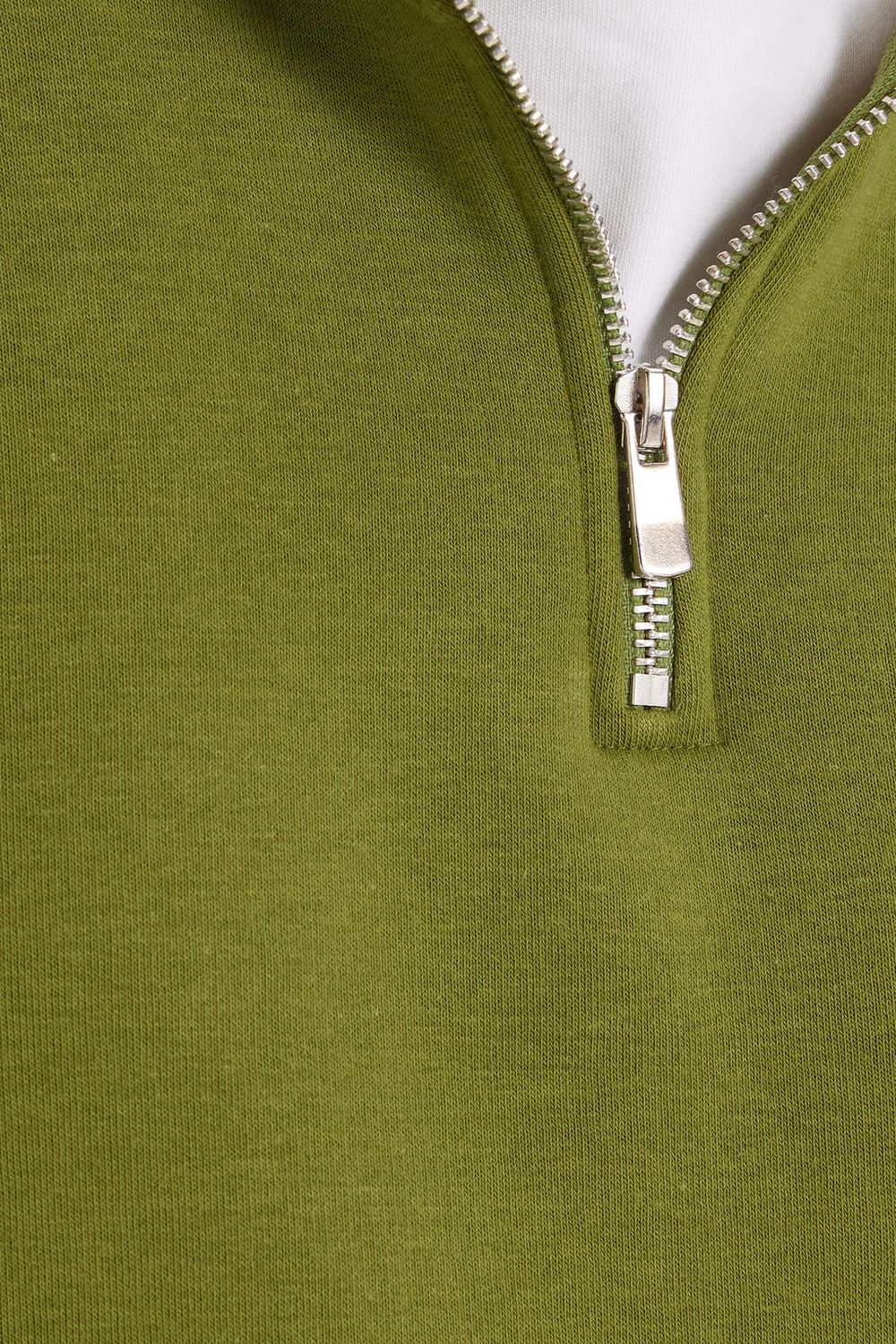 Pamuklu Dik Yaka Fermuarlı Kadın Sweatshirt