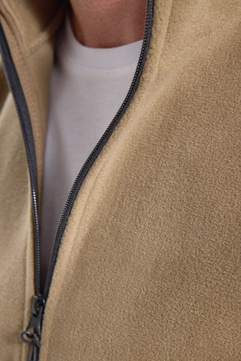 Unisex Haki Tüylenmeye Karşı Dirençli Standart Fit Tam Fermuarlı Soğuğa Karşı Dayanıklı Polar Hırka